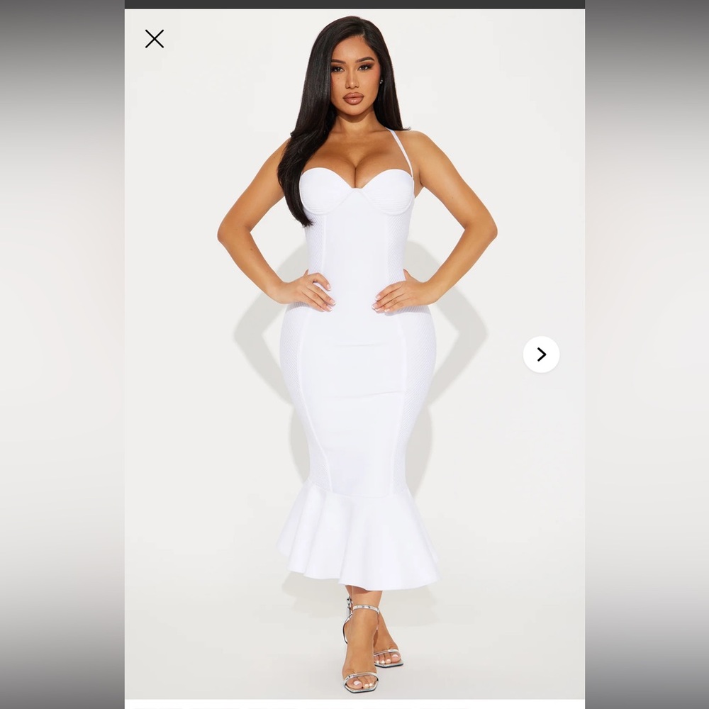 Fashion Nova White Midi Dress